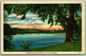 Generic Landscape Scenic Greetings From Claremont NH Linen Postcard F11