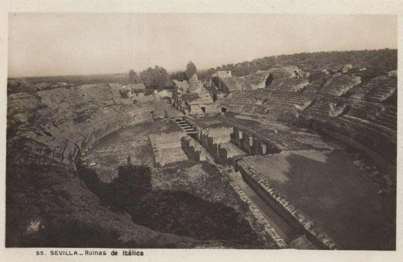 Sevilla Ruines Antique Real Photo Spanish Postcard