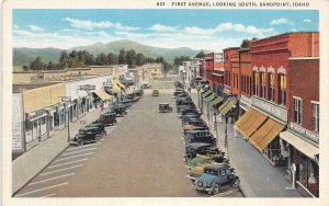 Sandpoint Idaho First Ave., Looking South Crescent Pharmacy Vintage PC U2845