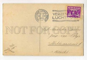 285676 ART DECO Comic Man near CAR Vintage AIRMAIL LUCHTPOST