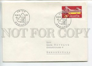444849 Switzerland 1962 year pigeon exhibition special cancellations COVER