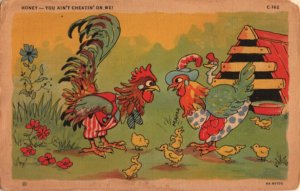 chicken postcard: Honey, You Ain't Cheatin' On Me