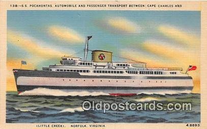 SS Pocahontas Norfolk, Virginia USA Ship Unused 