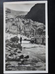 Old Glacier c1926 RPPC - Loen. Hengebro ved Kjendalsbrae