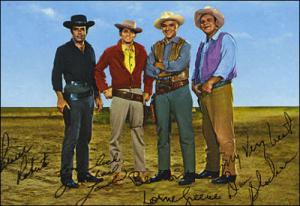 Bonanza TV Show Cast of Actors Color Postcard