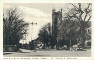 Canada South Main Street Brampton Ontario Vintage Postcard  08.33