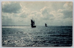 1905  Sailboats at Sunset  Postcard