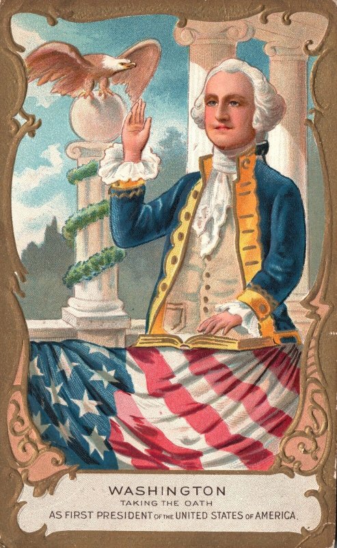 Vintage Postcard 1910 Washington Taking The Oath as First President of America