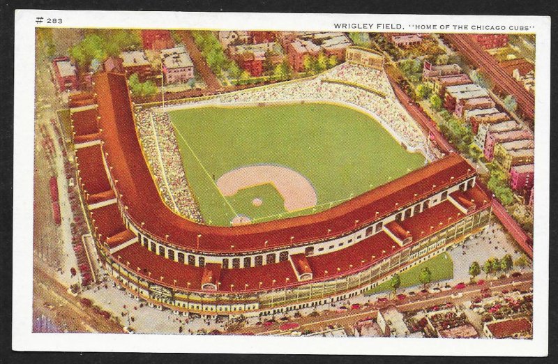 Wrigley Field birdseye view Chicago Illinois Unused c1930s