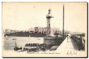 Old Postcard Marseille Lighthouse St. Mary