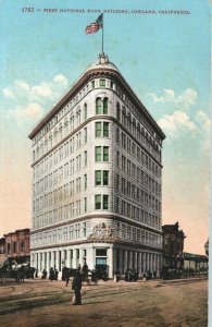 USA First National Bank Building Oakland California Vintage Postcard 08.89