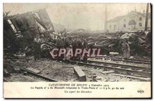 Old Postcard Train Disaster Melun November 4, 1913 Rapid n2 Marseille buffers...