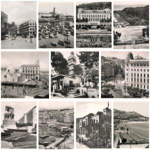 Lot of 11 photo postcards Algeria Alger topographical scenes and types 1940s