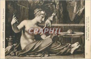 Old Postcard Musee Conde (Chantilly) Drud'hon (Pierre) The Spinner (Drawing)