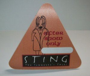 Sting Ten Summoner's Tales Backstage Pass Concert Tour Original 1994 After Show