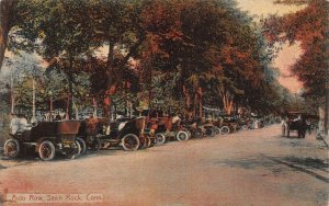 Auto Row, Savin Rock, Connecticut, Early Postcard, Used in 1910