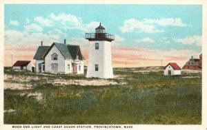 Provincetown Massachusetts, Wood End Light Coast Guard Station Vintage Postcard