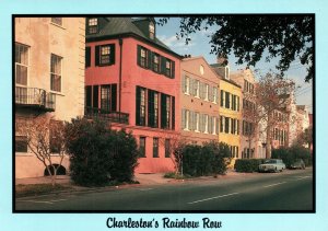 VINTAGE CONTINENTAL SIZE POSTCARD CHARLESTON'S RAINBOW ROW SOUTH CAROLINA