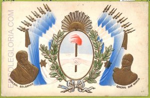 af0083 - ARGENTINA - VINTAGE POSTCARD - Belgrano -  General San Martin - 1910
