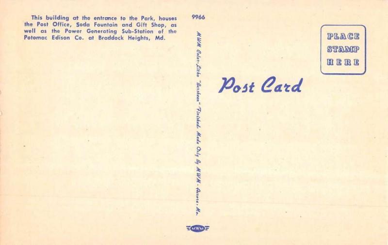 Braddock Heights Maryland Post Office Soda Shop Antique Postcard K78403