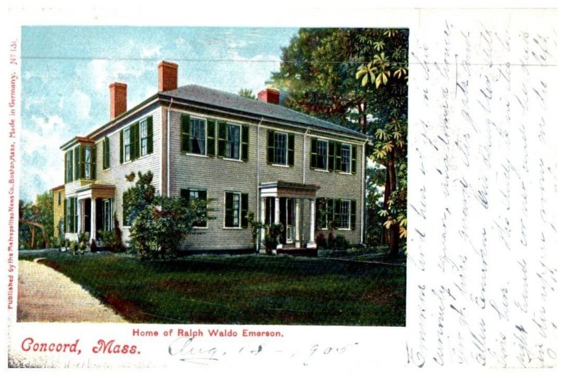 Home Of Ralph Waldo Emerson Concord Massachusetts Postcard