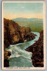 Postcard Casper WY c1923 Pathfinder Canyon Billings & Denver RPO Cancel