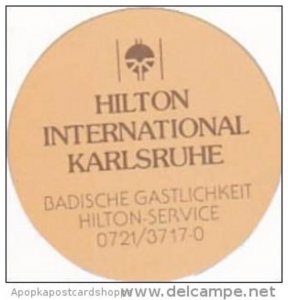 GERMANY KARLSRUHE HILTON INTERNATIONAL HOTEL VINTAGE LUGGAGE LABEL