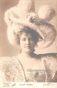 Lillian Russell Movie Star Actor Actress Film Star Paper on back paper glued ...
