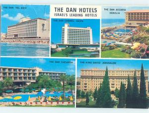 Damaged Back Pre-1980 HOTELS Haifa & Jerusalem & Herzlia & Tel Aviv Israel F6491