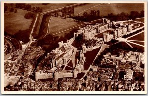 Windsor Castle From The Air England Panorama City Real Photo RPPC Postcard