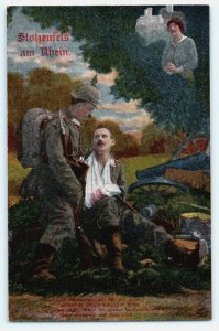 WWI German Army Soldier Wounded Propaganda Postcard