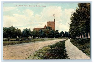 c1910's In Soldier's Home Grounds Quincy Illinois IL Posted Antique Postcard 