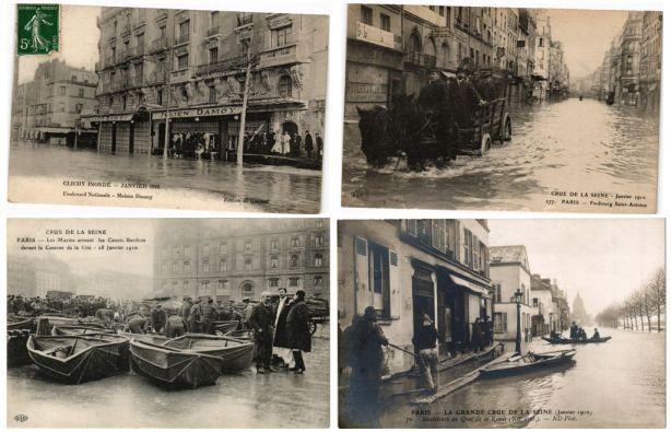 FRANCE FLOODS, INDONATIONS 1910, FRANCE 300 CPA