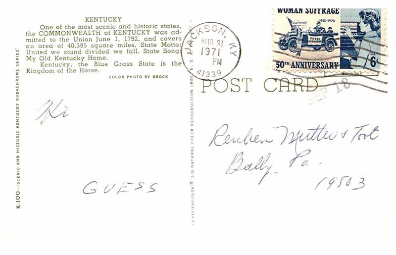 Postcard MONUMENT SCENE State of Kentucky KY AS0879