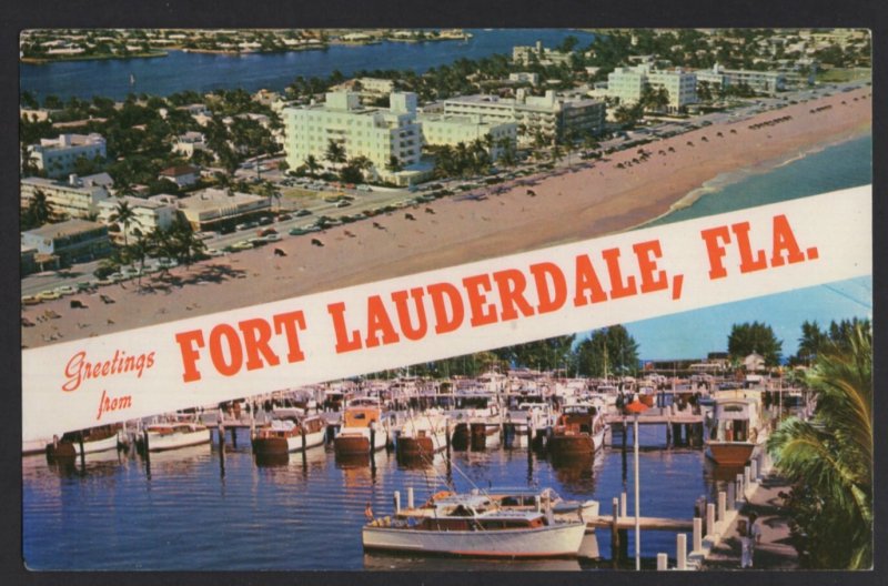 Florida SplitView FORT LAUDERDALE Aerial Greetings from pm1961 ~ Chrome