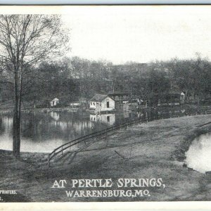 c1910s Warrensburg MO Pertle Springs Collotype Postcard Standard Herald A42