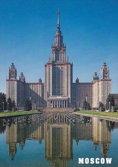 Russia Moscow Main Building Of Moscow University On Vorobyovy Hills