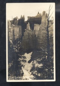 RPPC BRYCE CANYON PARK UTAH THE QUEEN'S GARDEN VINTAGE REAL PHOTO POSTCARD