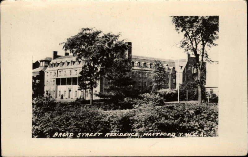 Hartford CT Broad St. Residence YWCA Real Photo Postcard