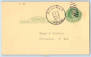 DPO Nodaway Iowa IA Postcard Edgar M Griffin Williston North Dakota ND 1942