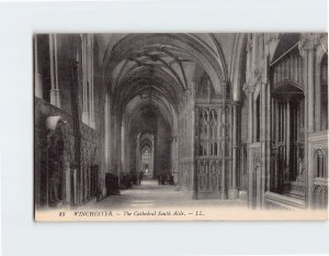 Postcard The Cathedral South Aisle Winchester England