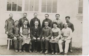 12 Men Business Workers Portrait Eastern Europe ? Antique Real Photo Postcard E4