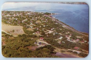 1960 Regina Saskatchewan Canada Postcard Aerial View Beach Long Lake Resort