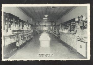 MORGANTON NORTH CAROLINA NC CORNWELL DRUG STORE INTERIOR VINTAGE POSTCARD