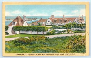 NEWPORT, Rhode Island RI ~ Mrs. Wortham James CHERRY NECK Residence  Postcard