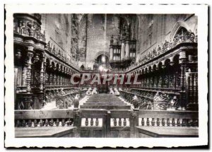Postcard Modern Saint Bertrand de Comminges cathedral choir stalls and the bu...