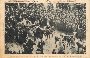 Royalty & political event royal parade coach Amsterdam Koningin Wilhelmina 1905