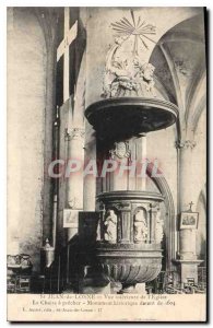 Old Postcard St Jean de Losne interior of the Church View The Chair has preac...