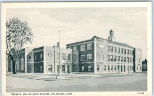 DELAWARE, Ohio  OH ~  FRANK B. WILLIS HIGH SCHOOL c1930s  Postcard