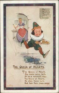 TUCK Nursery Rhymes Series 3328 THE QUEEN OF HEARTS Poem c1910 Postcard
